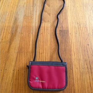 Sherpani Red Crossbody with Dark Brown Trim